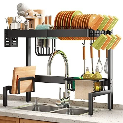 Over The Sink Dish Drying Rack Dish Drying Rack Autodrain Expandable 19.9 To 34