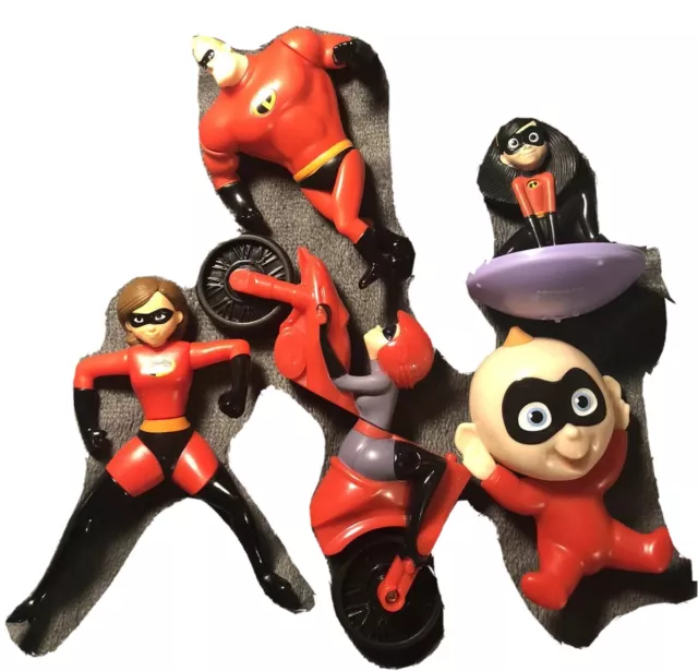 Lot Of INCREDIBLES family Dash Mt incredible Disney Figures Cake Topper Set Toys