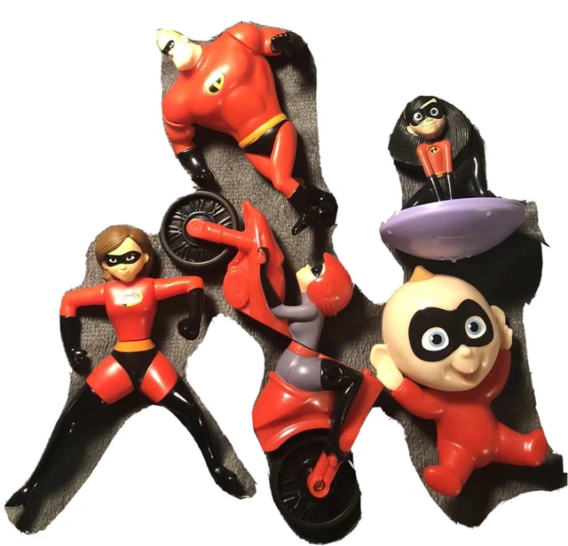 Lot Of INCREDIBLES family Dash Mt incredible Disney Figures Cake Topper Set Toys