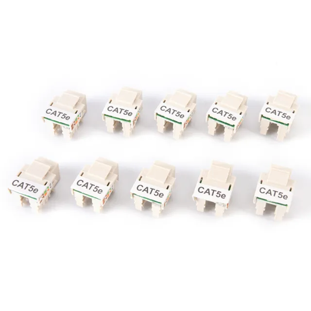 10x RJ45 CBD5e Keystone Jack Ethernet Network Module Wall End Plug Connector -wf