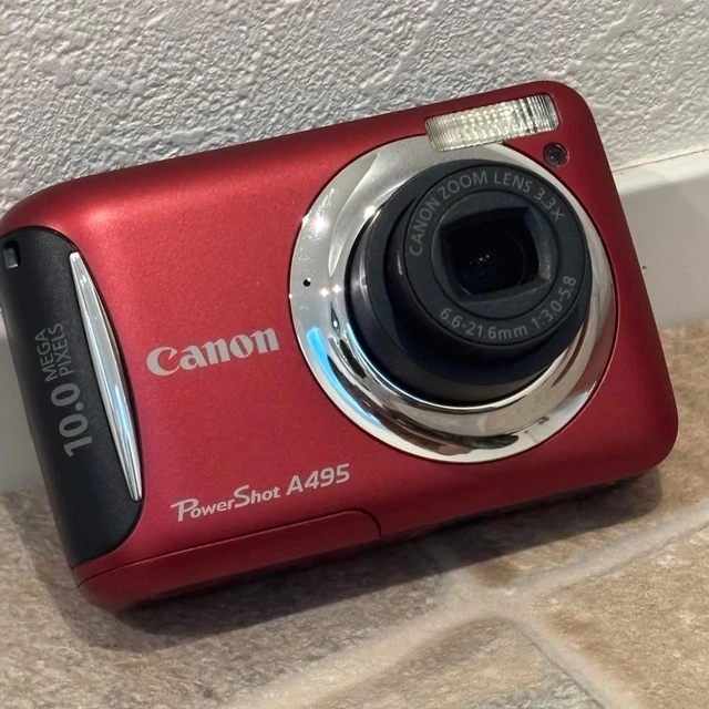 CANON POWERSHOT A495 Compact Digital Camera Red Tested Excellent
