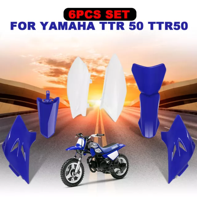 6pcs Blue Fender Plastics Fairing Covers Kit For Yamaha TTR 50 TTR50 50cc