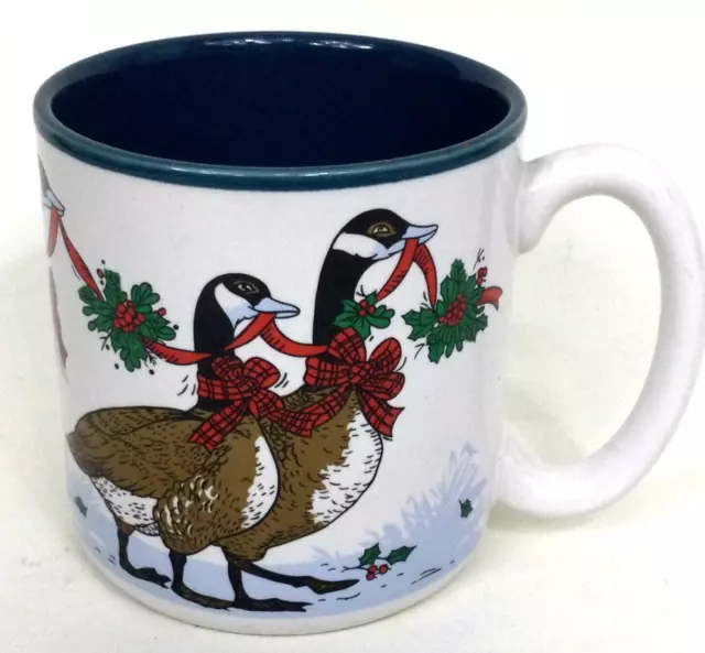 Vintage 1987 Christmas Geese Coffee Mug Ceramic Potpourri Press Marvelous Mugs