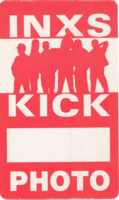 INXS 1987 KICK WORLD TOUR 1st PRINTING RED PHOTO BACKSTAGE PASS / NMT 2 MINT