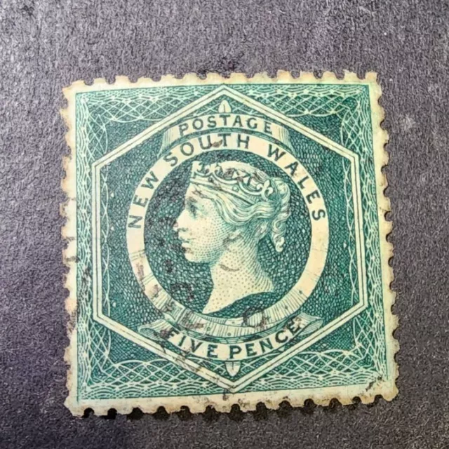 New South Wales  1860-1908 5d   Used  G3..