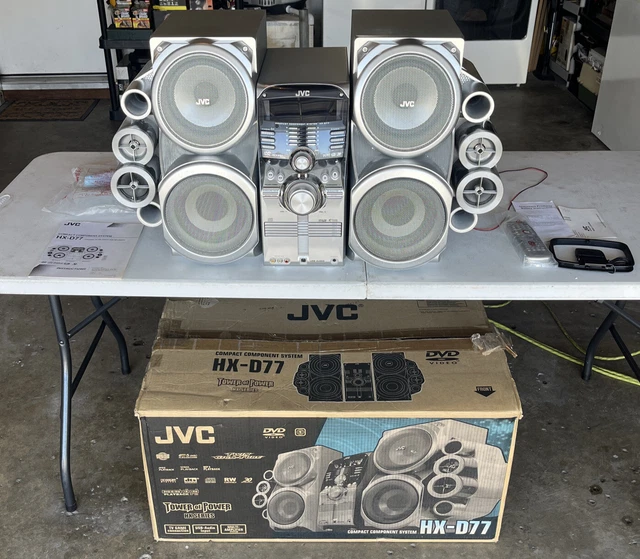 JVC TOWER OF Power Twin Giga Tube HX D77 Main & Subwoofer Complete