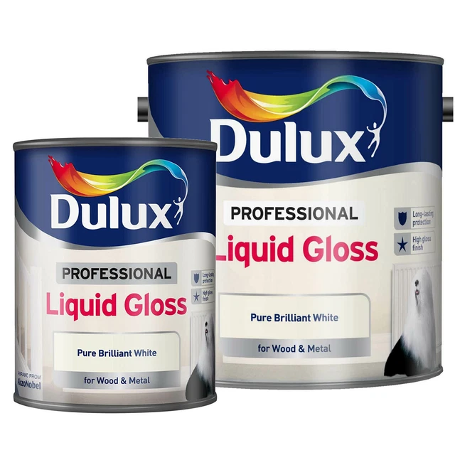 DULUX PRO LIQUID High Gloss Sheen Pure White Interior Exterior Wood