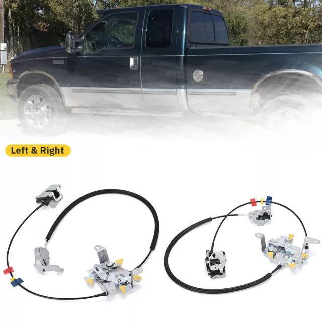 L&R Rear Door Latch Lock Cable Extended Cab Assembly For F250 F350 Super Duty V8