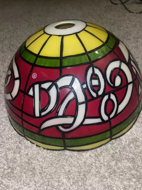 Coca-Cola Tiffany Stained Glass Style Plastic Lamp Shade Red/Green/Cream 2