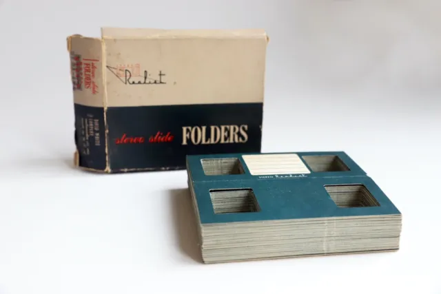 50 Stereo Realist Cardboard Slide Mount Folders in Box, David White Co. NOS