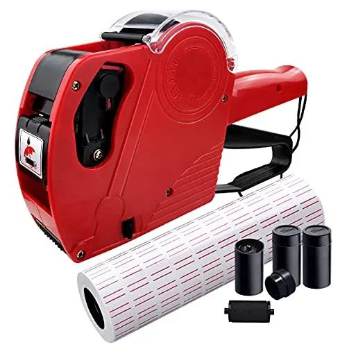 MX5500 Pricing Tag Gun with 5000 Sticker Labels and 4 Ink Refill,8 Digits Pri...