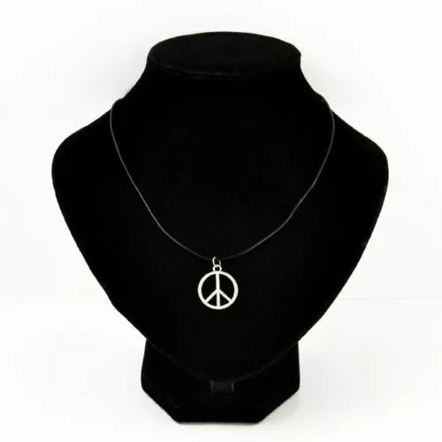 Collana con pendente Ciondolo simbolo della PACE cordino PEACE per Donna da Uomo