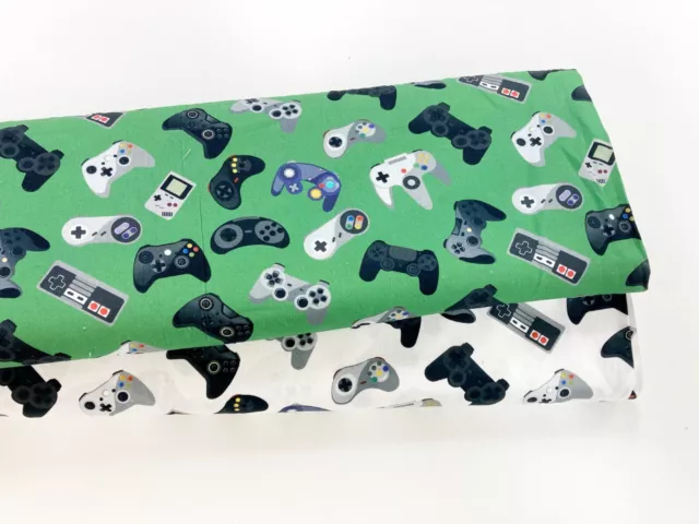 GAMING CONTROLLERS Cotton Fabric Playstation Xbox Nintendo Craft Dressmaking