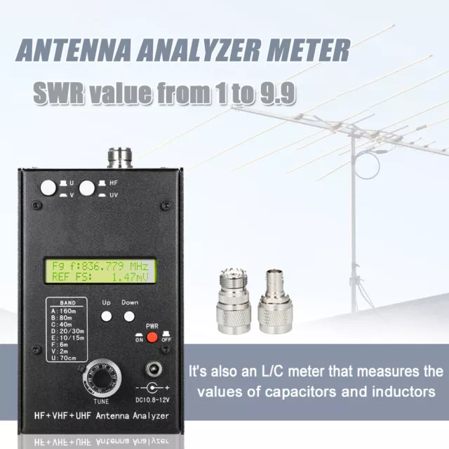 HF+VHF+UHF Professional Antenna Analyzer SWR Meter Tester RF Impedance Analyzer