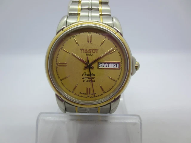 TISSOT SEASTAR DAYDATE 18Kgp Stainless Steel Automatic Mens Watch