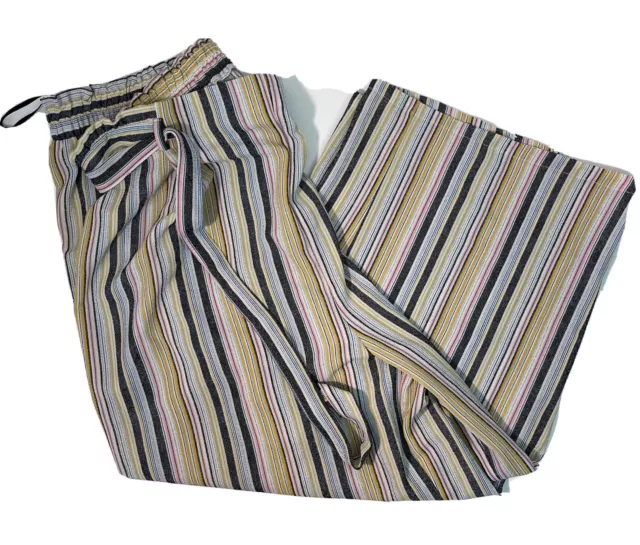 Primark.  Multi colour Stripe Crop Trousers.  Size 12 3