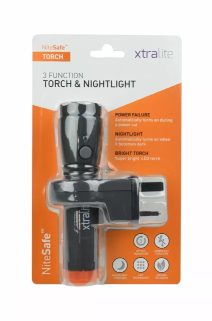 Xtralite NiteSafe LED Rechargeable Torch & Nightlight With Power Failure Light 2