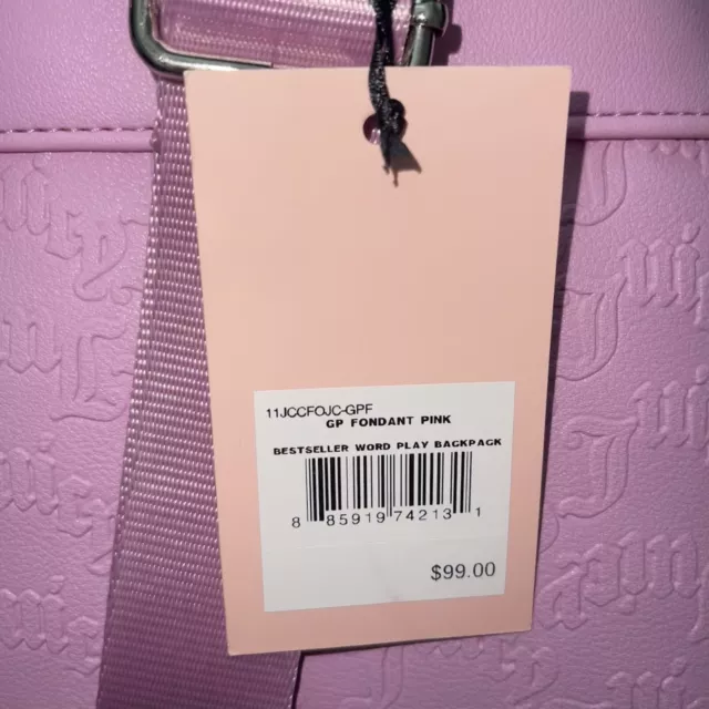 NWT JUICY COUTURE Fondant Pink Bestseller Word Play Backpack Full Size ...
