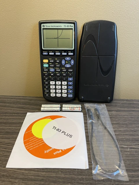 Texas Instruments TI-83 Plus Graphing Calculator Black w/ Cover Tested Working