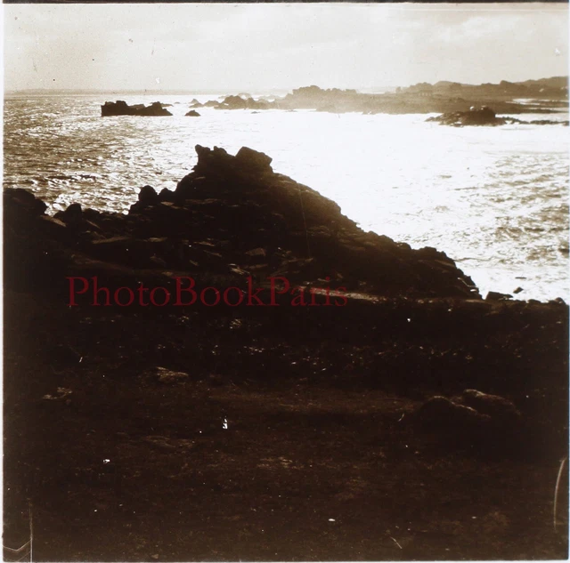 FRANCE Sea Landscape c1930 Photo Stereo Glass Plate Vintage P29L5n20