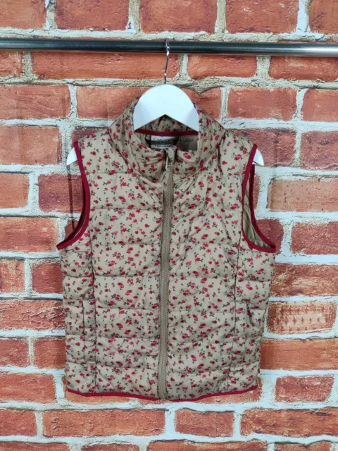 Girls Coat Age 7-8 Years Next Beige Floral Light Gilet Bodywarmer Jacket 128Cm