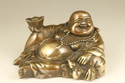chinese old bronze hand casting buddha monk statue figure