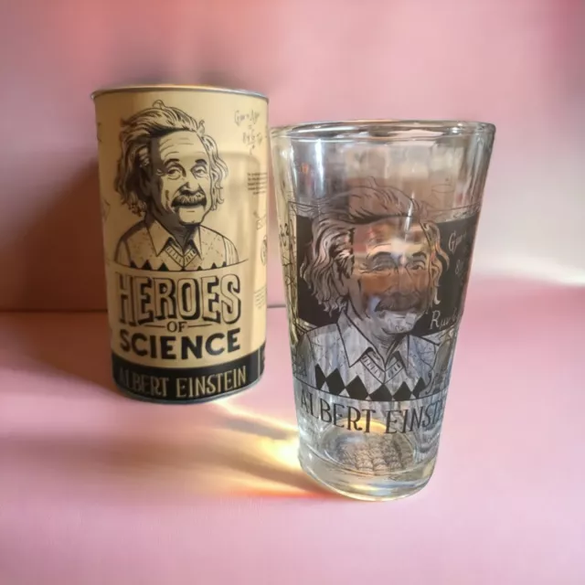 ✅Albert Einstein Pint Glass E=MC2 16oz Tumbler Heroes Of Science USA Cog Surplus