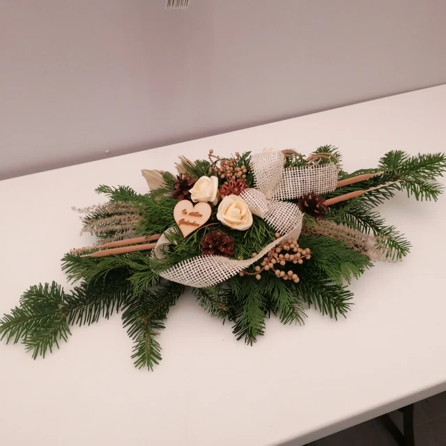 T20.D11. Grabschmuck Kissen Gesteck Totensonntag Herz Grabgesteck Allerheiligen 203151246721