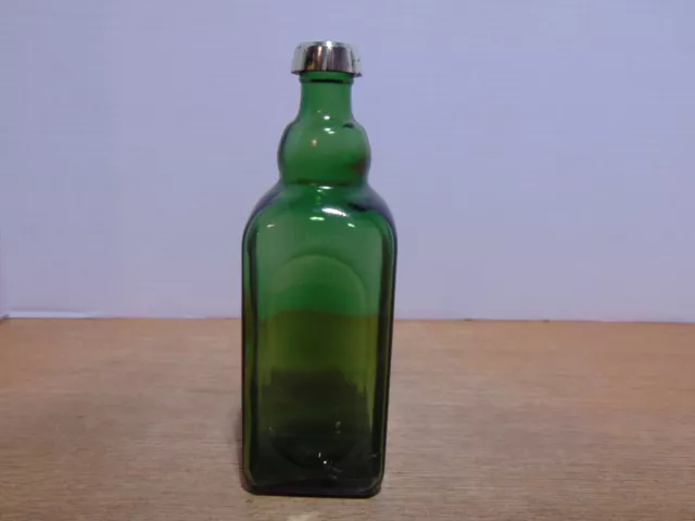 Owens Illinois Glass Company Avocado Green Glass Bottle Screw Top Lid 4/5 Pint