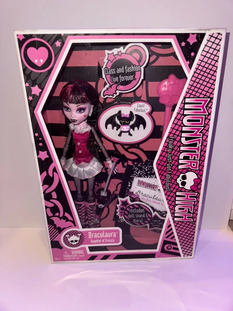MONSTER HIGH DOLL Basic First Wave Draculaura Original Box NIB 2010 NEW ...