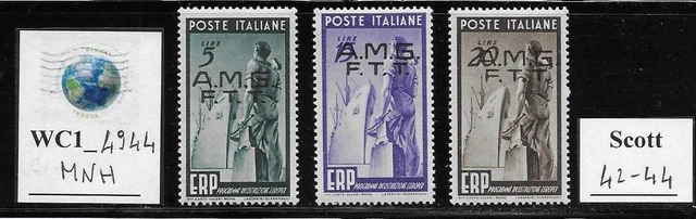 WC1_4944. TRIESTE FTT. 1949 EUROPEAN RECONSTRUCTION set. Scott 42-44. MNH