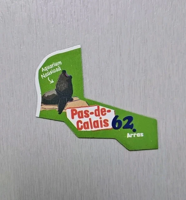 Lot De 2 Aimants Frigo Pas-de-Calais - Forme écusson Blason Département 62, 4x5 Cm, Fabriqué En France
