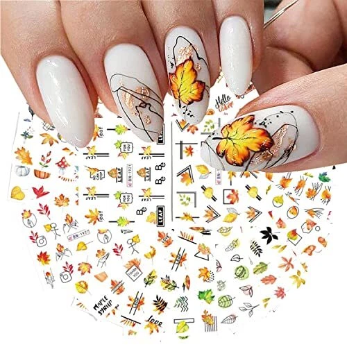 Pegatinas de arte en uñas de Acción de Gracias, 24 hojas holográficas de Acción de Gracias NUEVAS 1909-1923