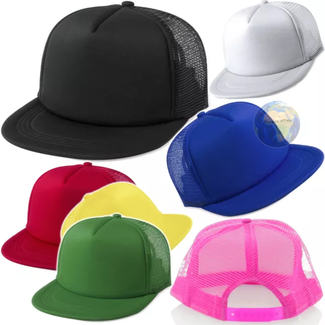 CAPPELLINO da RAP Uomo RAPPER Donna TRUCKER Retina RETE Cappello PIATTO Visiera