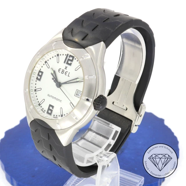 Ebel Type E Stahl 40mm Automatik Kautschuk Armband Uhr E93330C51 xxyy