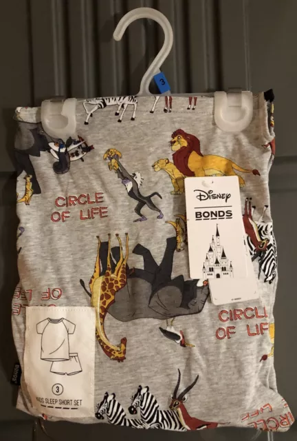 Bonds Disney Lion King Circle Of Life Short Sleeve PJ Pyjama Set (Size 3) BNWT