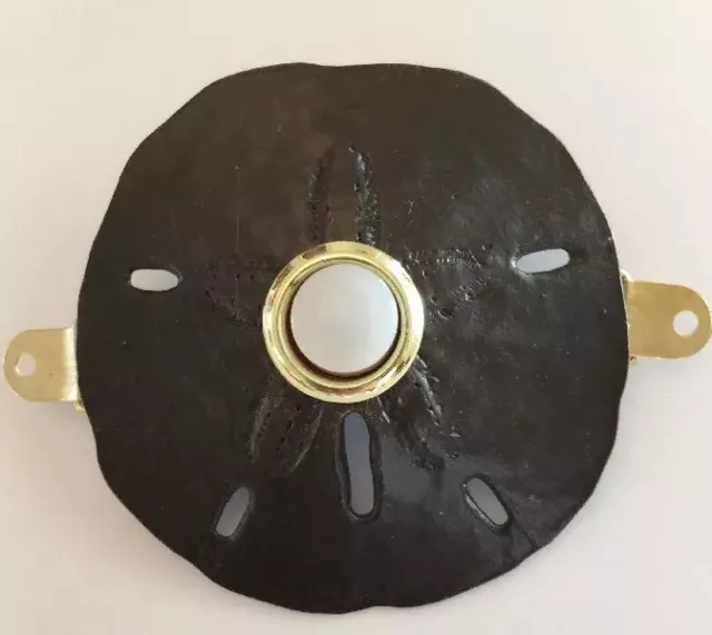 Dólar de arena náutico de peltre fino acabado bronce pulido 3"" de diámetro