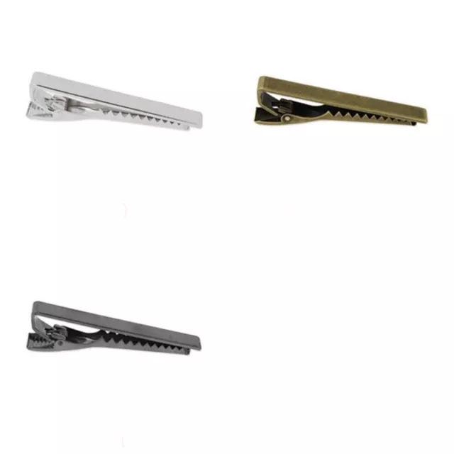 Fab Mens Stainless Steel Tie Clip Plain Clasp Skinny Tie Bars Pins Chrome UK