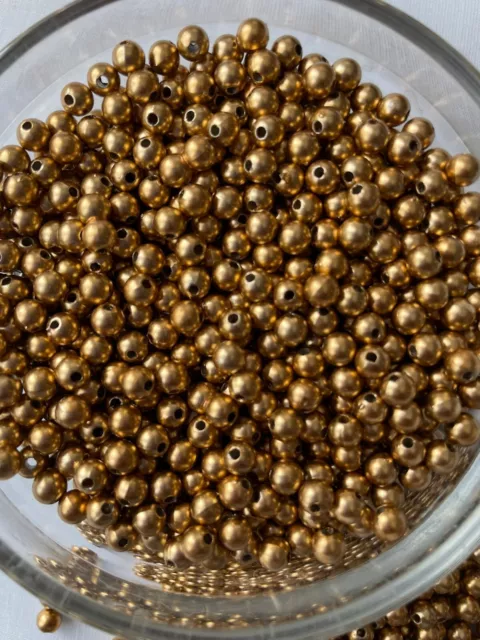 Acrylic Spacer 150 Beads 5Mm  Gold  Plated Jewellery Making (Aari Work Beads)