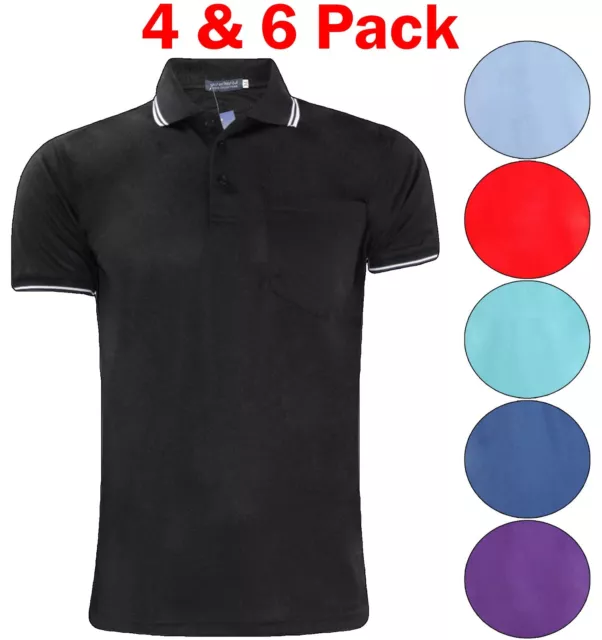 Mens Plain Polo T-Shirt Tipping Polo TShirt Short Sleeve Summer Casual Tee Top