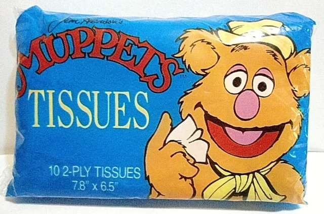 Vintage Muppets Jim Hensons Tissue Pack Never Opened New 1988 Fozzie Bear