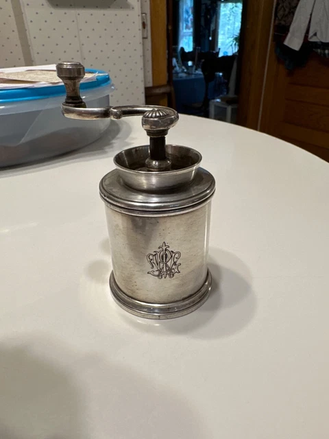 Beautiful CHRISTOFLE SILVER PLATE PEPPERMILL W/MONOGRAM