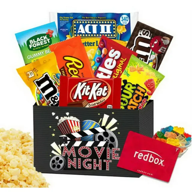 Movie Lovers Care Package Gift Box with Redbox One Night Rental Code from GBDS