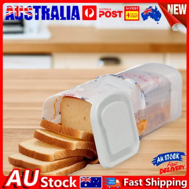 Plastic Bread Keeper with Airtight Lid Bread Bin Kitchen Supplies (White)