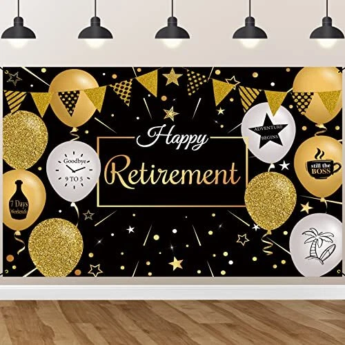Retirement Decorations, Extra Large Happy Retirement Decorations, Retirement