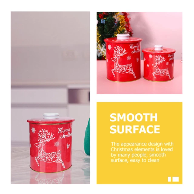 4pcs Weißblech Runde Weihnachten Multifunktionale Cookie Jar 4