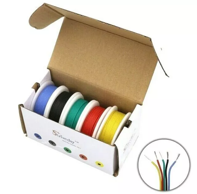 Flexible Silicone wire Câble Électrique 5 Mixage Couleur Cuivre Caoutchouc Étamé