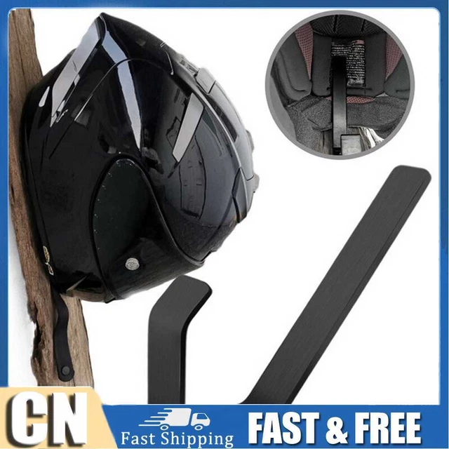 2pz Scaffale Montaggio a Parete Multiuso Cappello Moto Tessuto Gancio Montaggio a Parete (Nero)