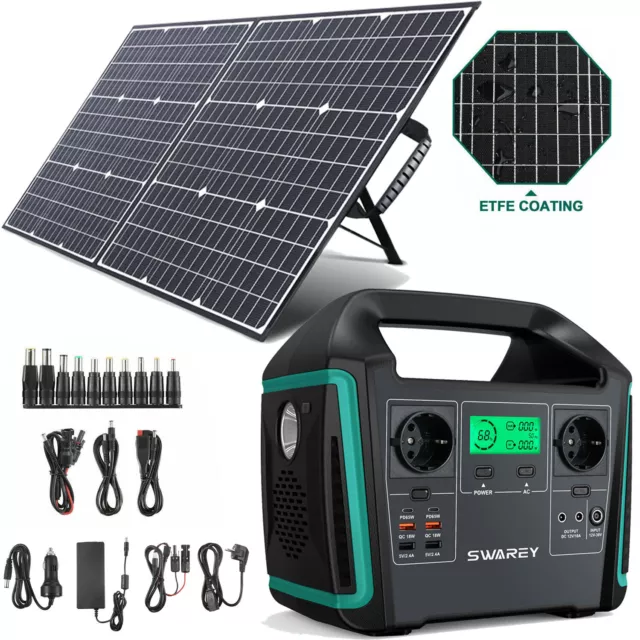 1000W Solar Generator 725,76Wh Power Station Max-1500W Mit Solarpanel Ladegerät