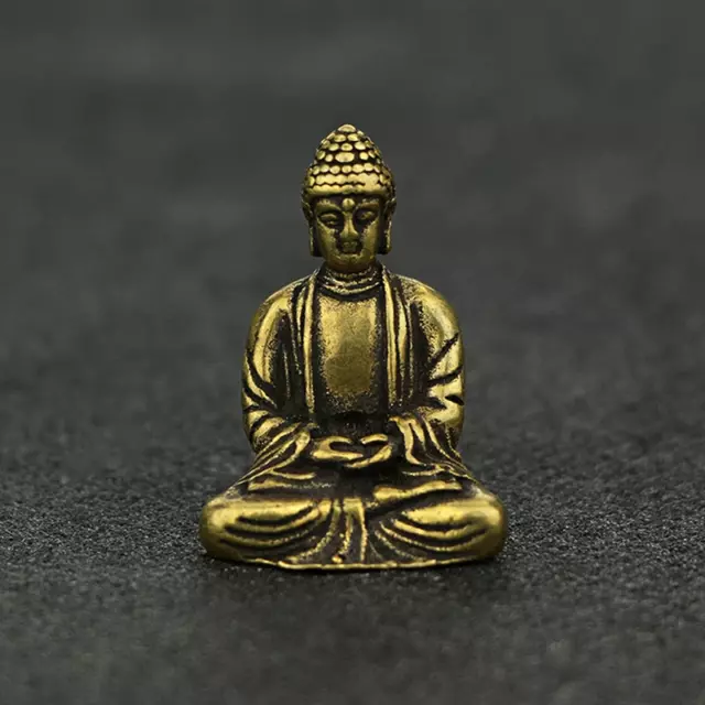 Mini Attractive Retro Brass Copper Buddha Statue Figurine Shakyamuni Sculpture